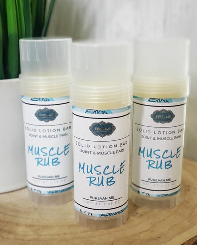 Muscle Rub Lotion Bar - Natural - Cooling - Handmade