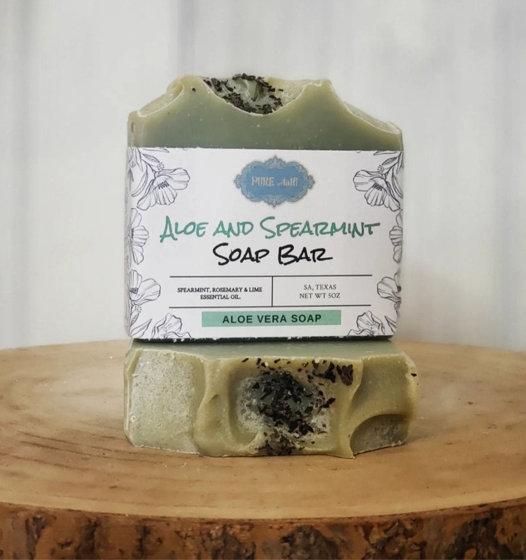 Aloe & Spearmint Soap Bar - Soap - Handmade - Small Batch - essential oils