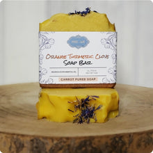 Load image into Gallery viewer, Orange Turmeric Clove Soap Bar - Soap - Handmade - Small Batch - essential oils