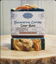 Load image into Gallery viewer, Eucalyptus Cotton Soap Bar - Handmade - Soap - PureAah